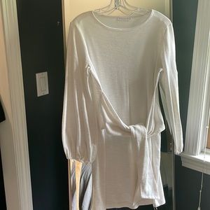 Cotton Long Sleeve Knitted Tie Waist Dress l Medium